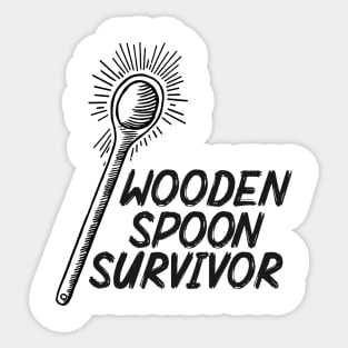 wooden spoon survivor Sticker